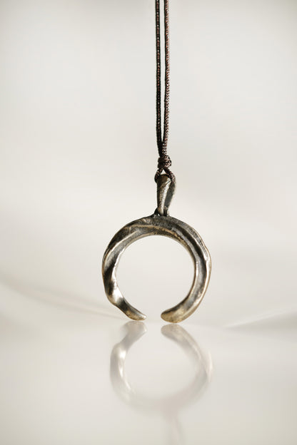 Sterling Silver Enso Pendant with Pendant Ear