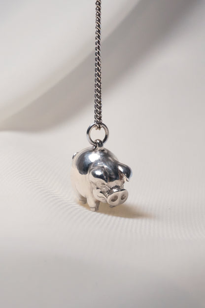 Pig Pendant - Sterling Silver