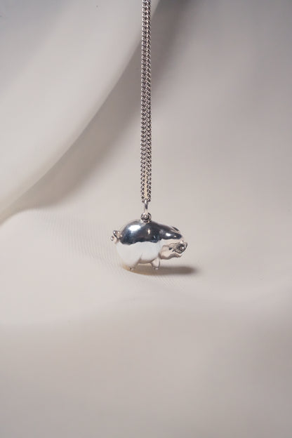 Pig Pendant - Sterling Silver