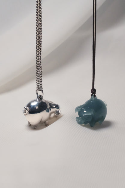 Pig Pendant - Sterling Silver