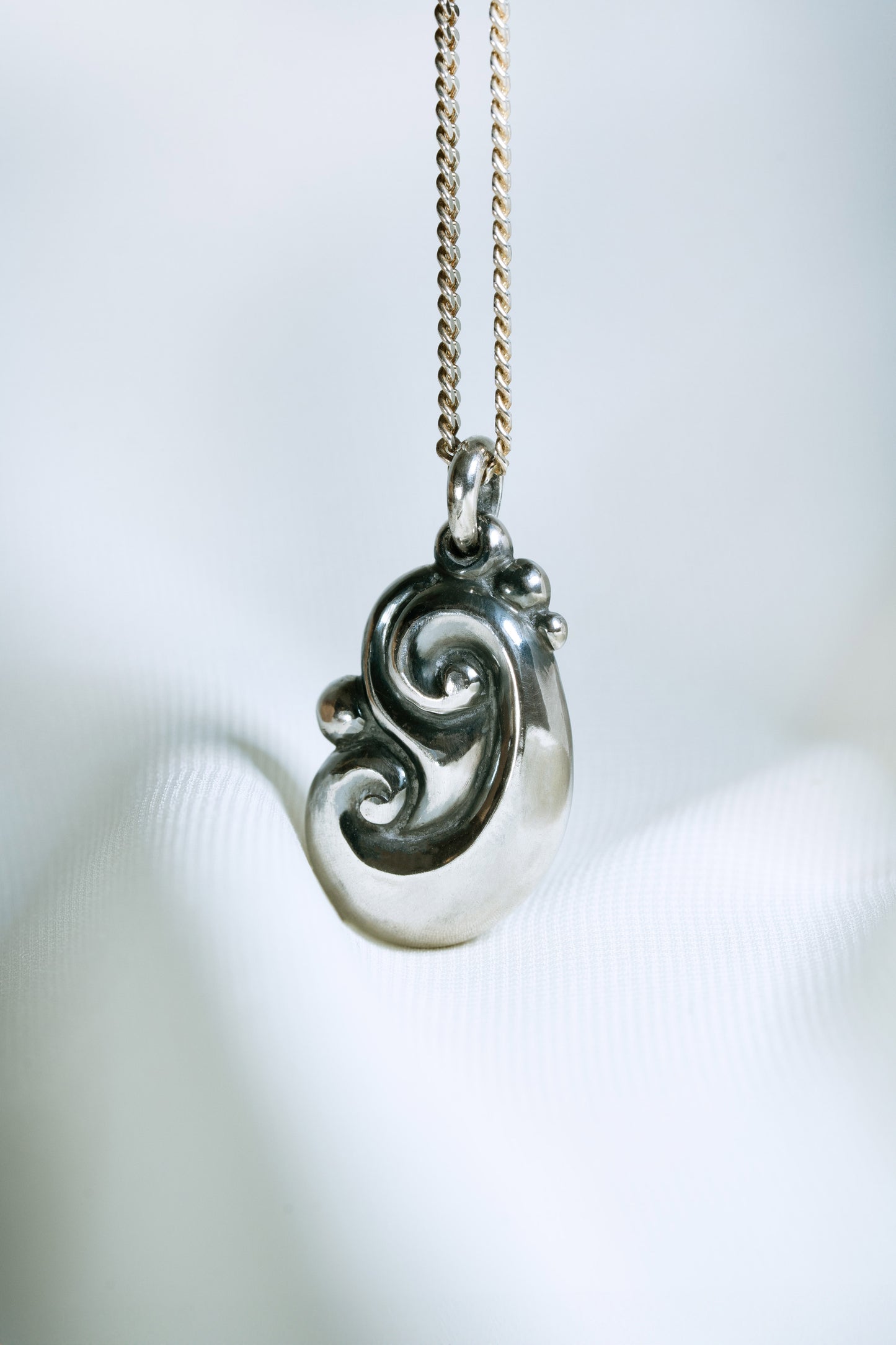 Sterling Silver Prosperia Pendant in Large size hung on a 925 Silver Chain