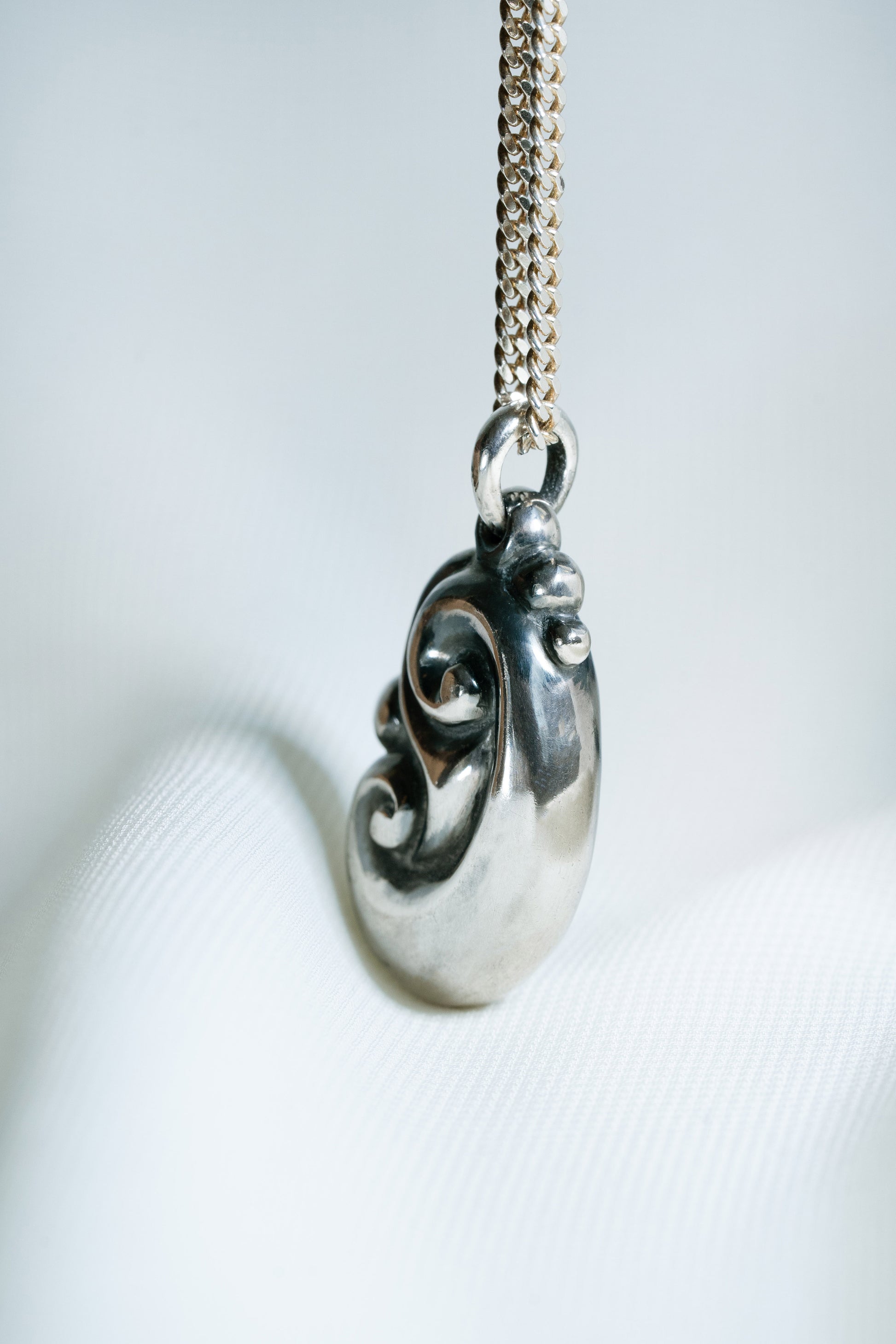 Sterling Silver Prosperia Pendant in Large size hung on a 925 Silver Chain