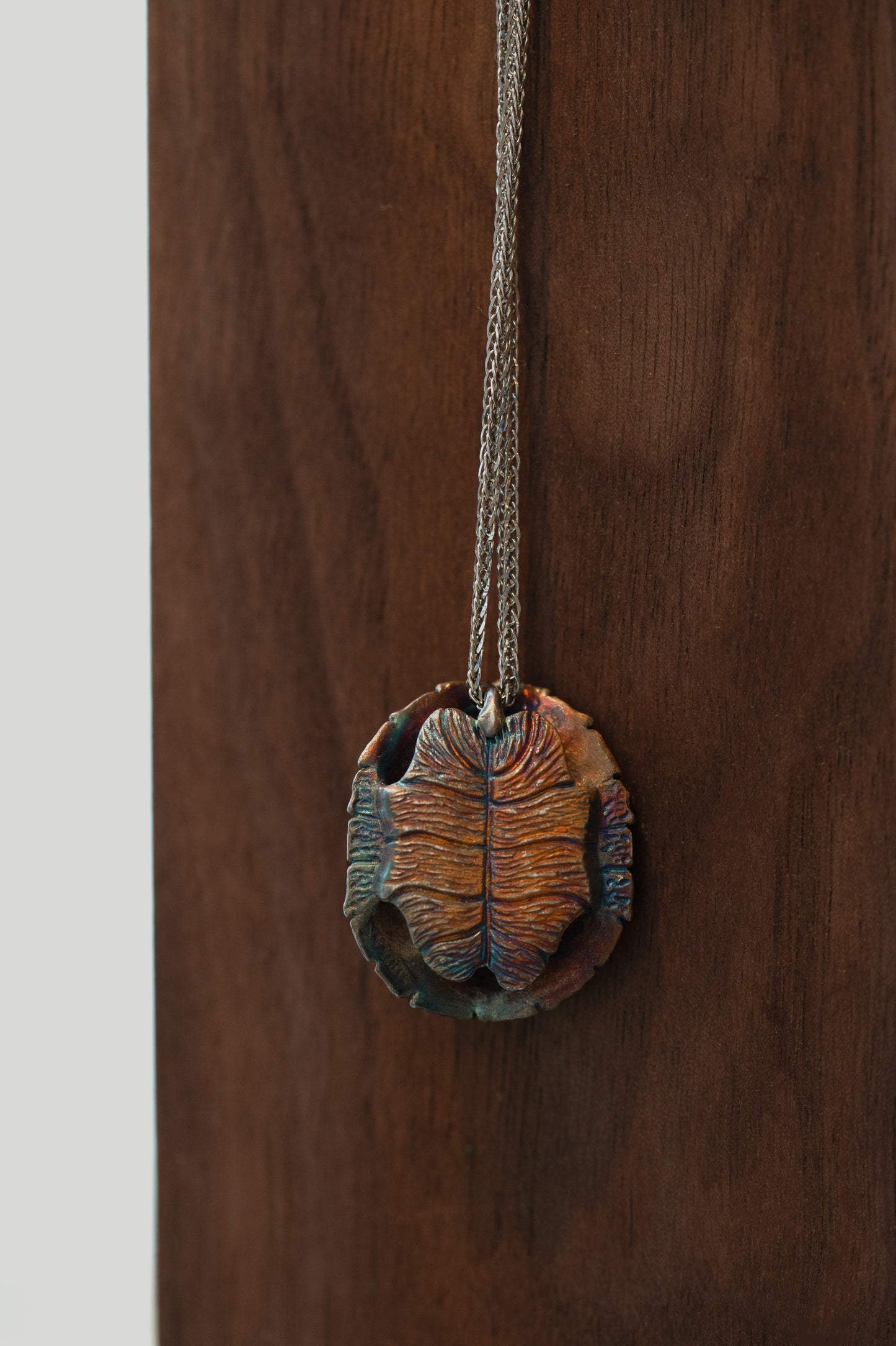 Turtle Shell Pendant - 925 Silver - Iridescent Finish