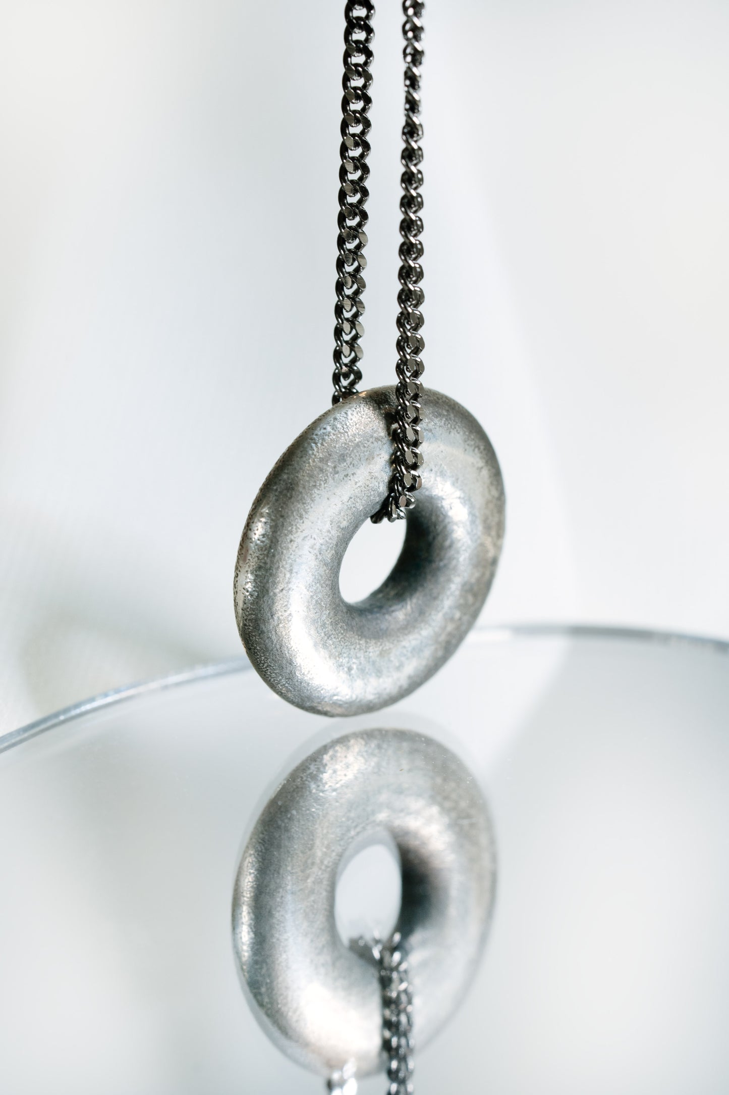 Zen Doughnut Pendant - Silver