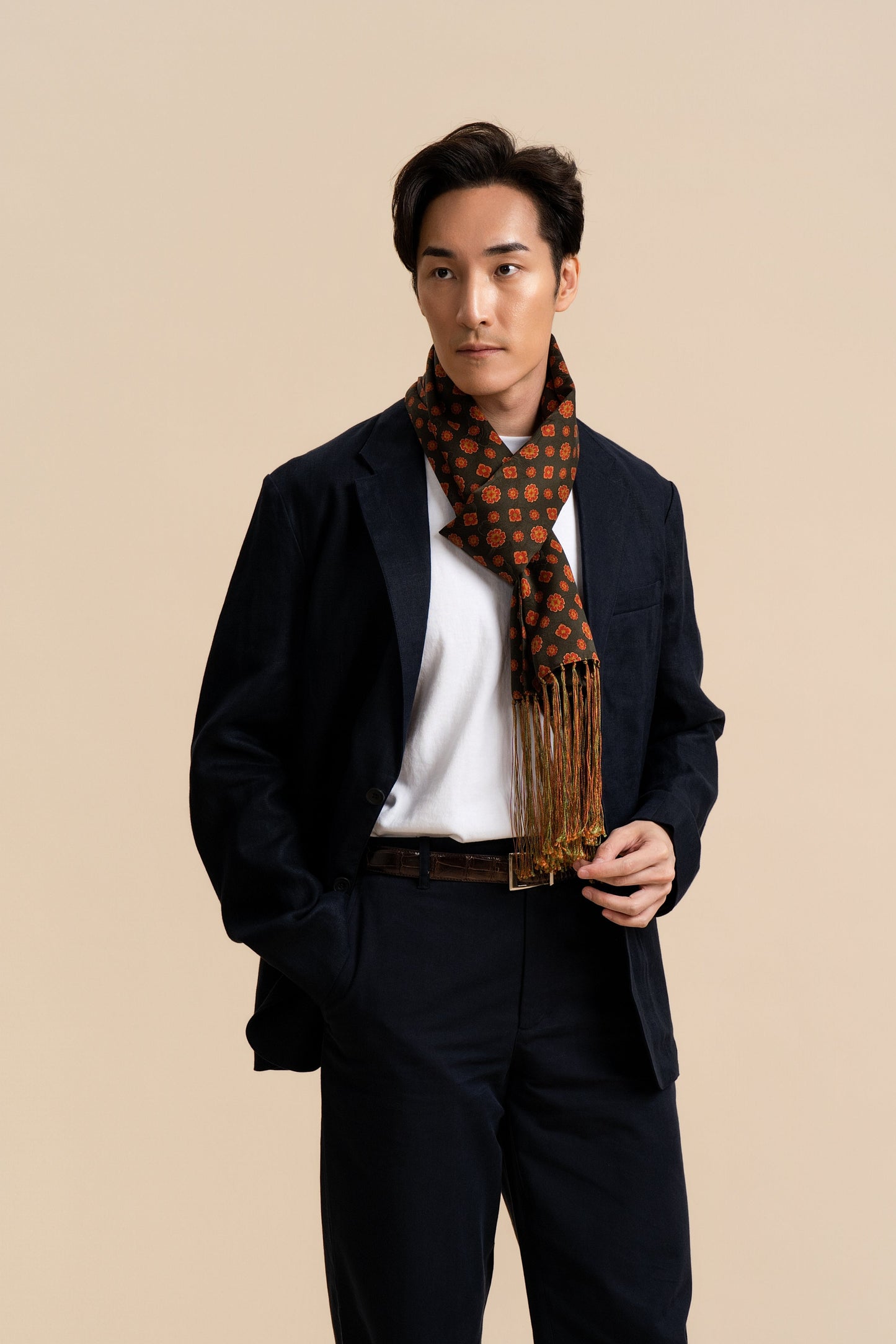 Blossom Silk Jacquard Scarf