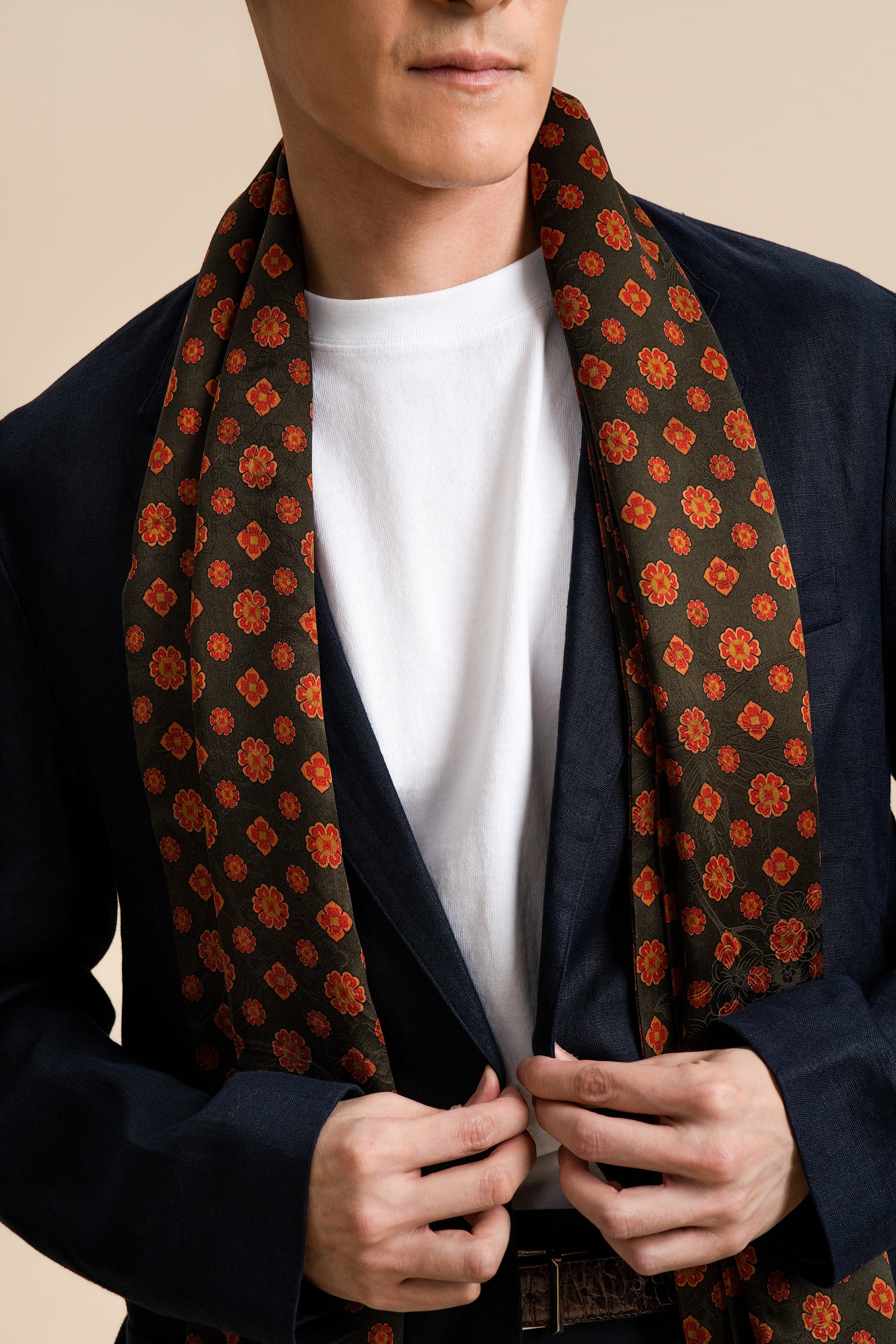 Blossom Silk Jacquard Scarf