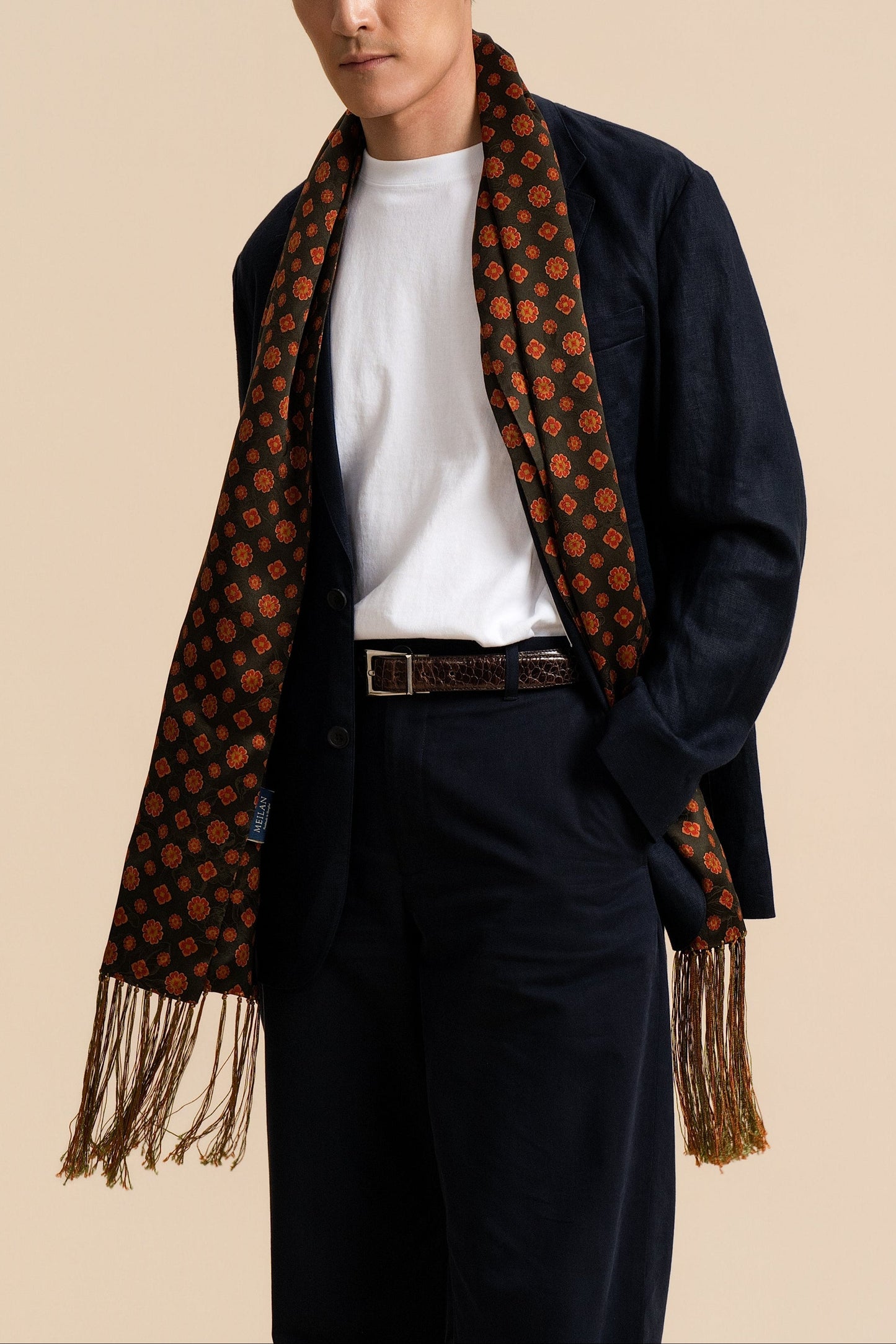 Blossom Silk Jacquard Scarf