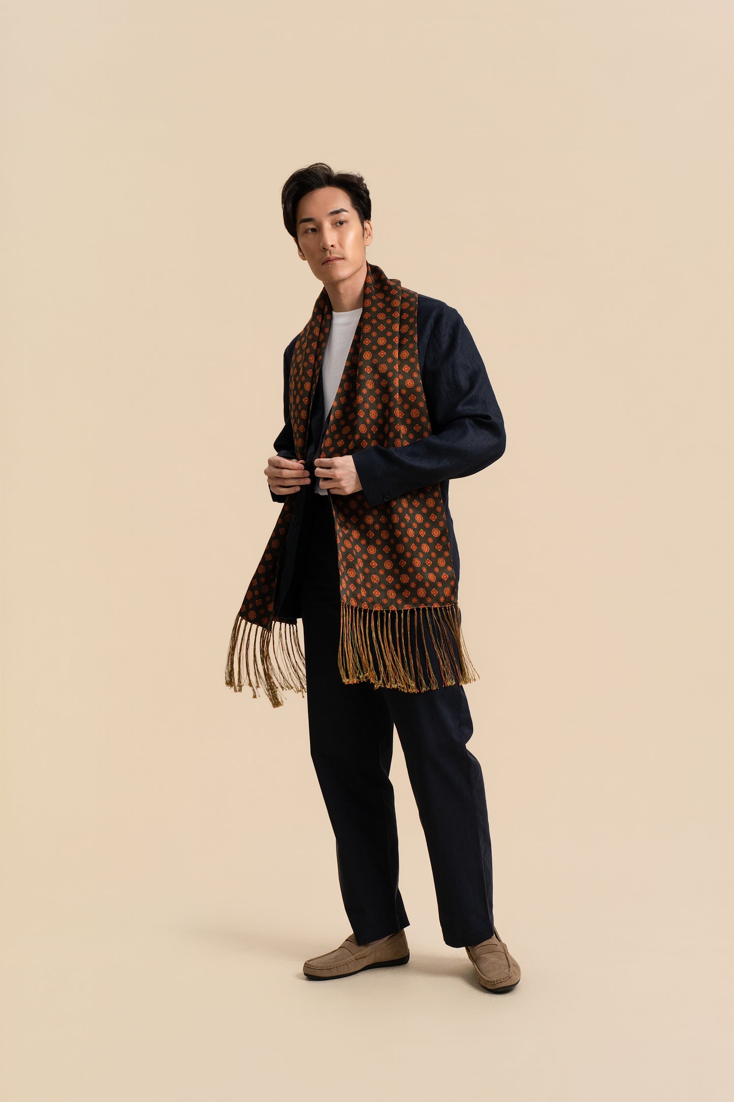 Blossom Silk Jacquard Scarf