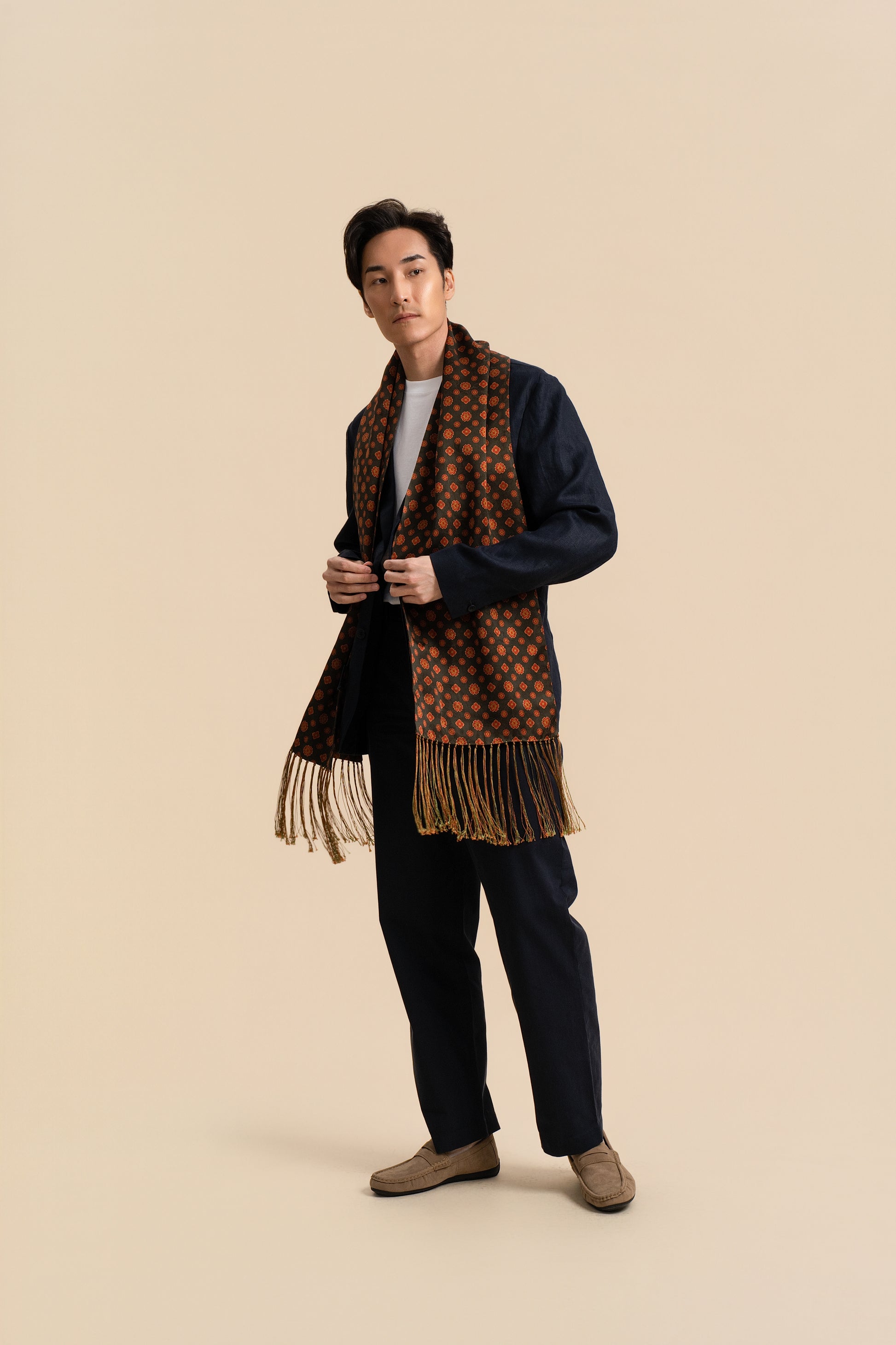 Blossom Silk Jacquard Scarf