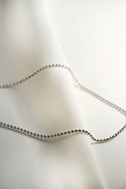 Sterling Silver Beaded Chain in 2mm