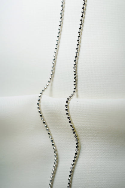 Sterling Silver Beaded Chain in 2mm