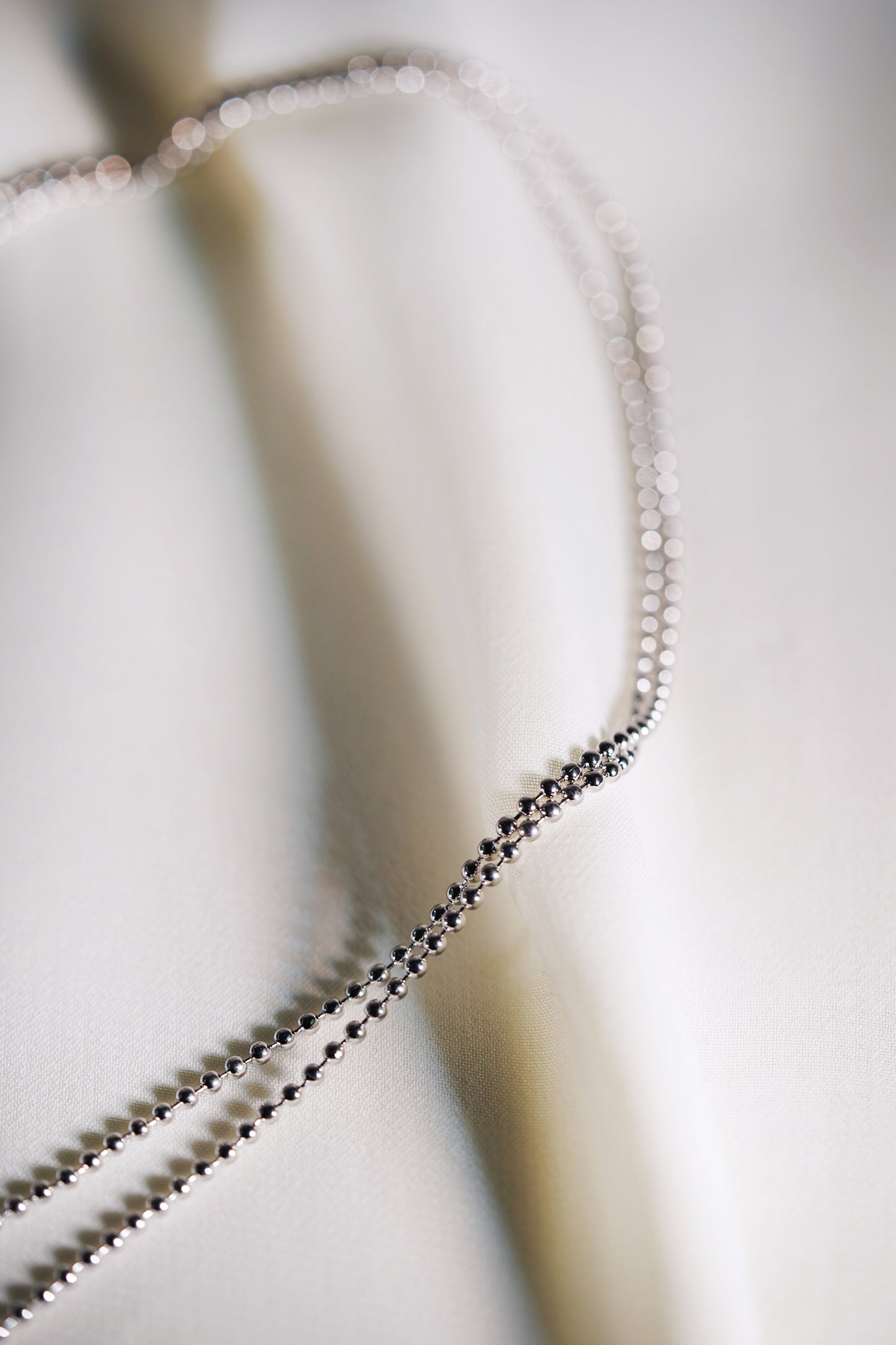 Sterling Silver Beaded Chain in 2mm
