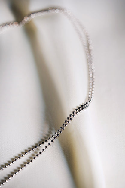 Sterling Silver Beaded Chain in 2mm