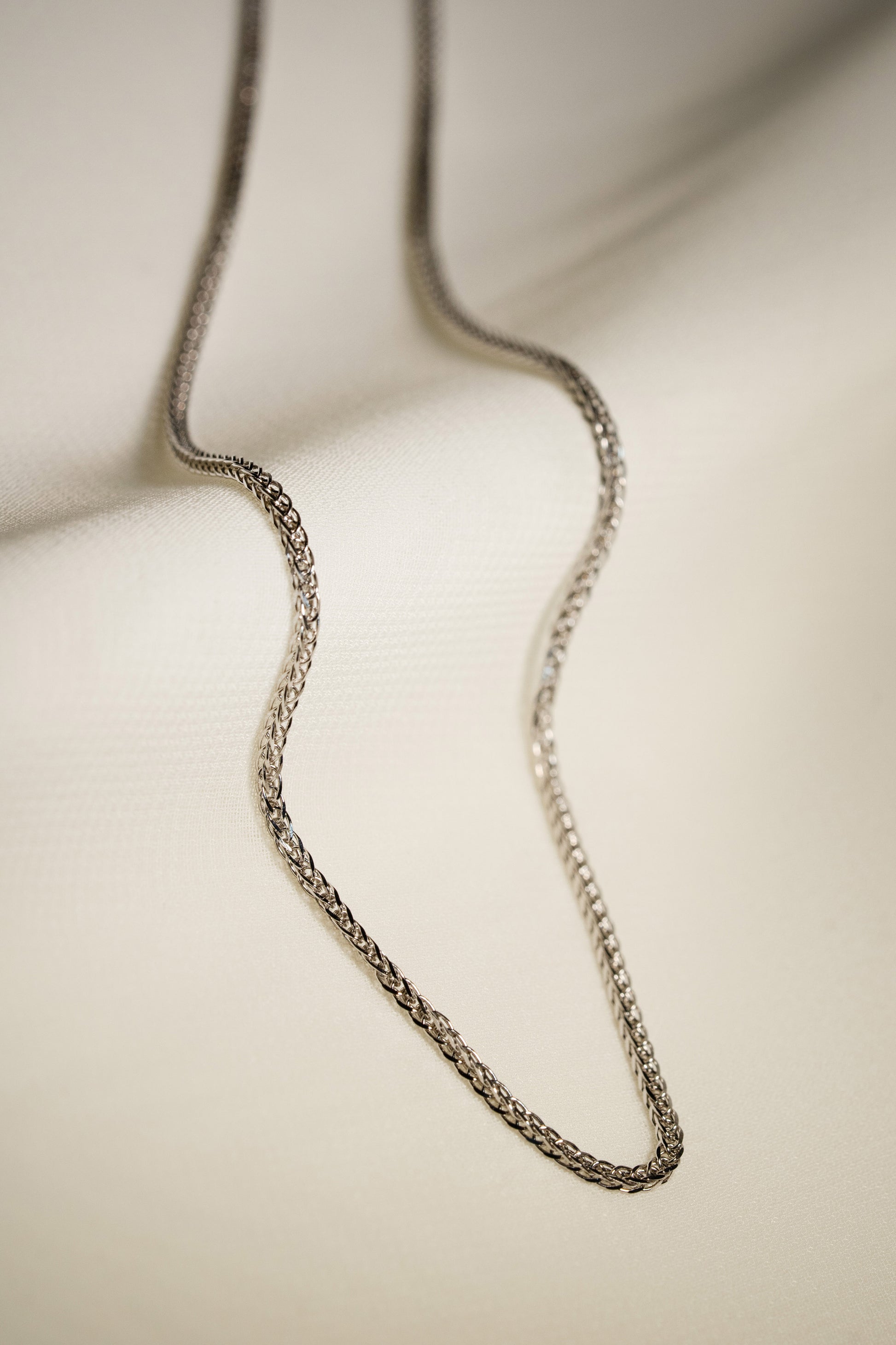 Sterling Silver Wheat Chain Necklace in 48cm