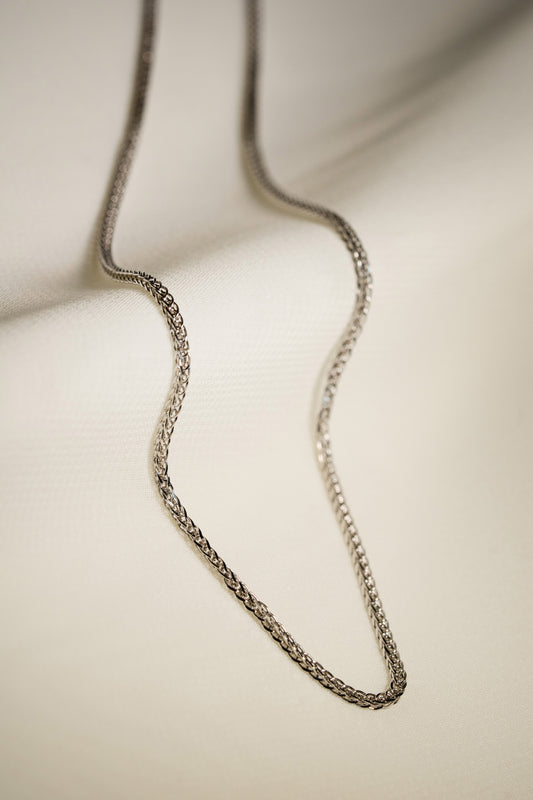 Sterling Silver Wheat Chain Necklace in 48cm