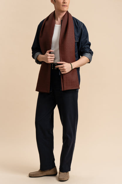 Cinnabar Red Silk Scarf