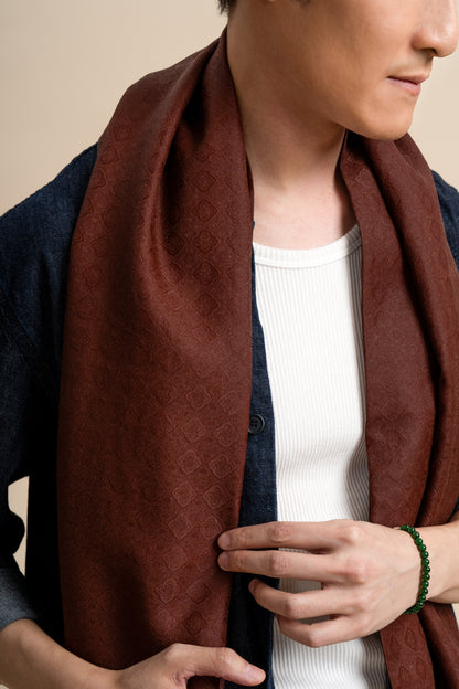 Cinnabar Red Silk Scarf