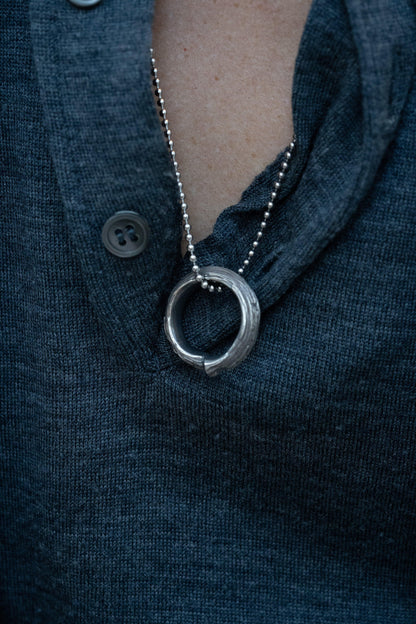 Enso Pendant - Silver - Style 2 - Meilan Jewelry & Arts Ltd