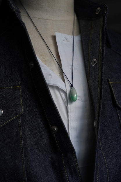 Gravity - Light Green Jadeite Drip with White patches - Meilan Jewelry & Arts Ltd