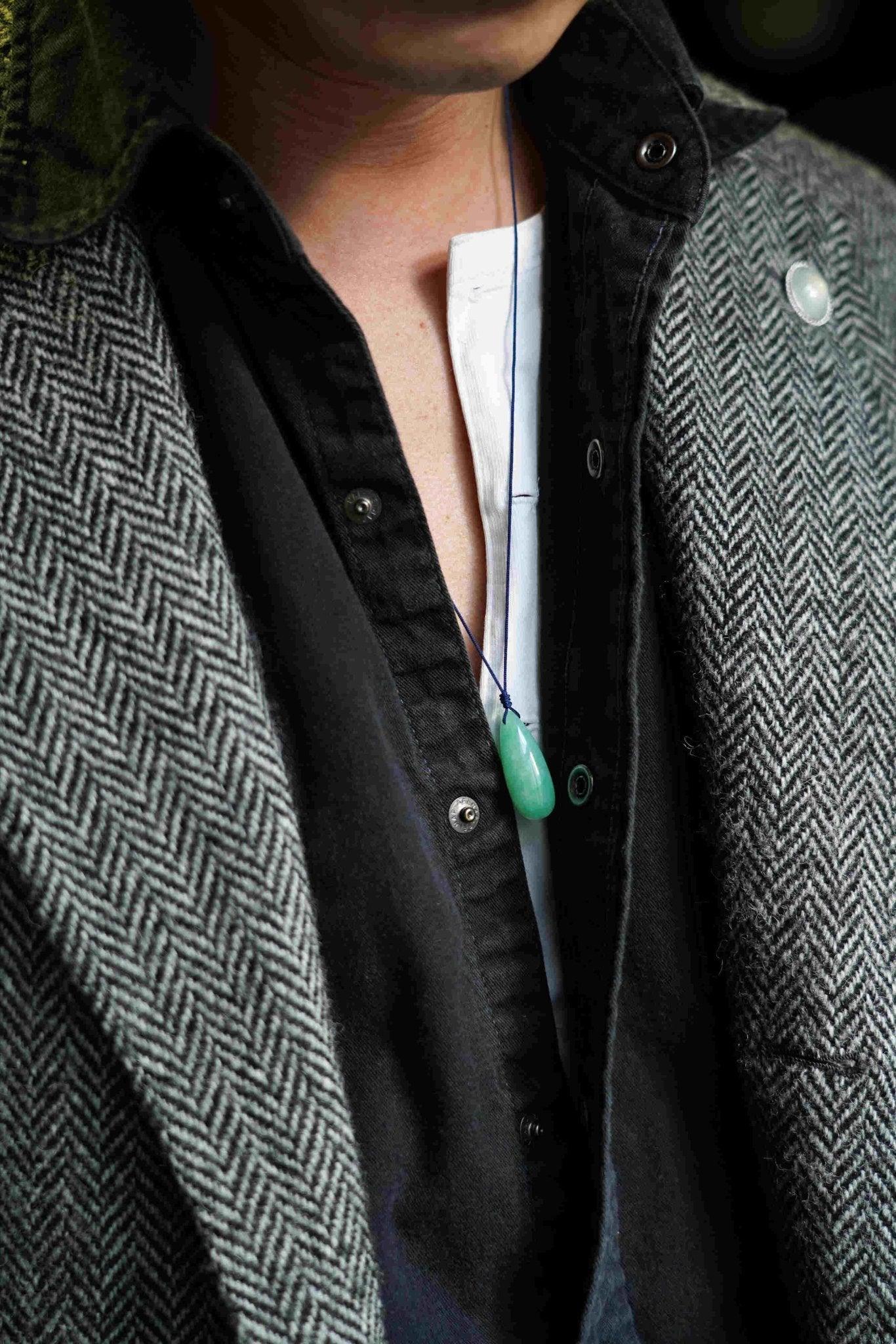 Pale Green Jadeite Drip with Medium Green patches - Meilan Jewelry & Arts Ltd