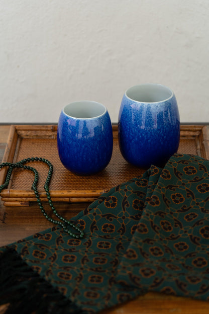 Porcelain Cup - Cobalt - Large - Meilan Jewelry & Arts Ltd