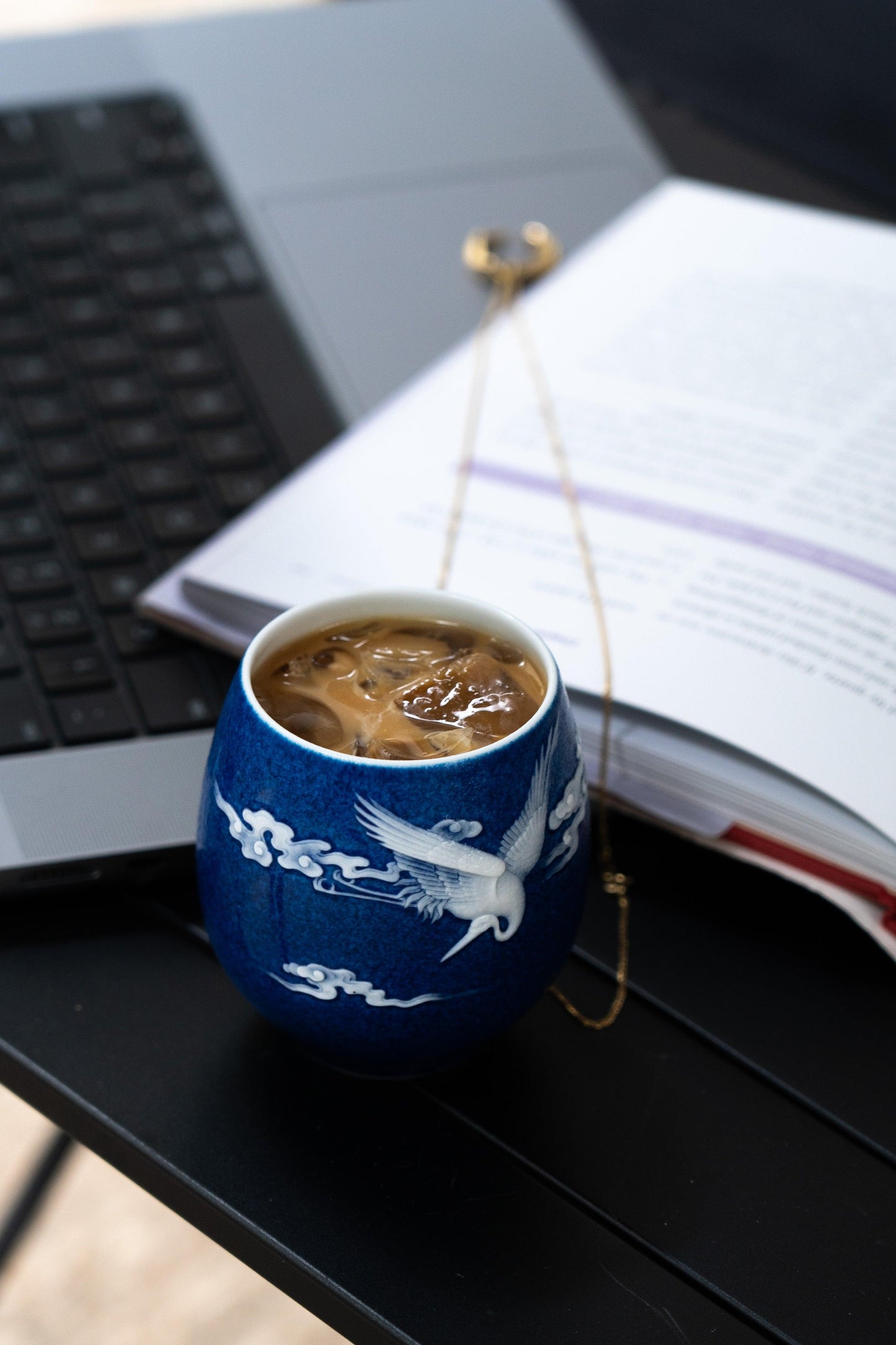 Porcelain Cup - Crane in Flight - Meilan Jewelry & Arts Ltd