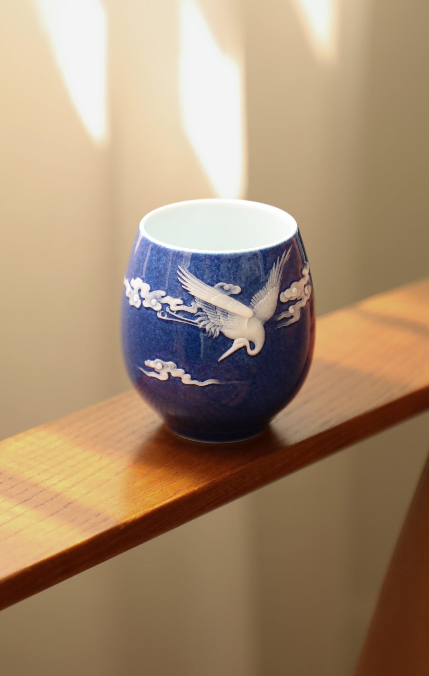 Porcelain Cup - Crane in Flight - Meilan Jewelry & Arts Ltd