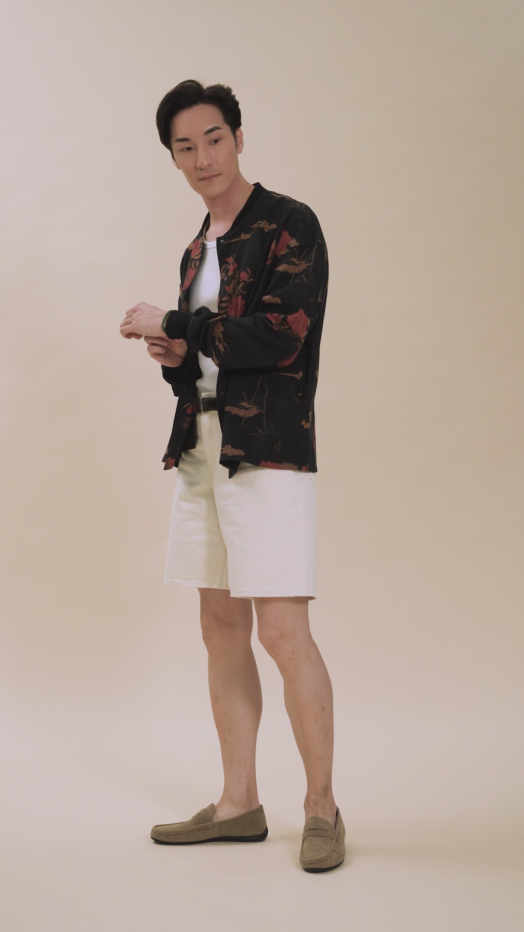 Silk Red Floral Bomber Jacket