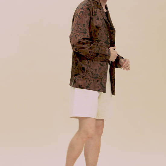 Black Gold Crown of Thorns Long Sleeve Silk Shirt 