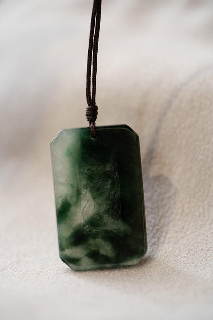 Tag with Engraved Dragon - Jadeite - #02 - Meilan Jewelry & Arts Ltd