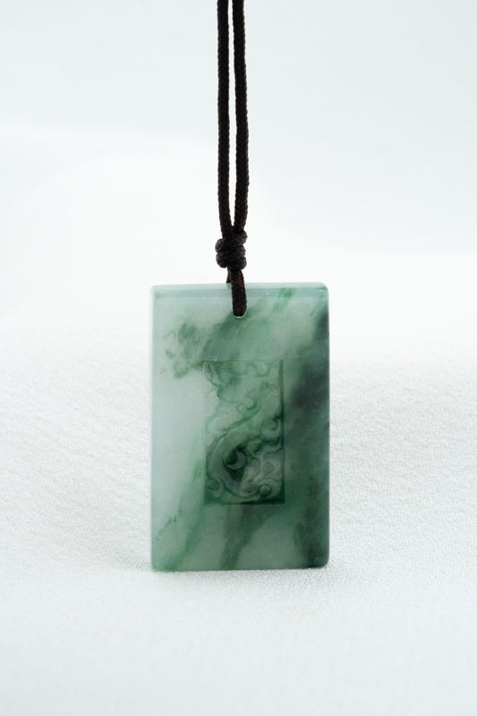 Tag with Engraved Dragon - Jadeite - #06 - Meilan Jewelry & Arts Ltd