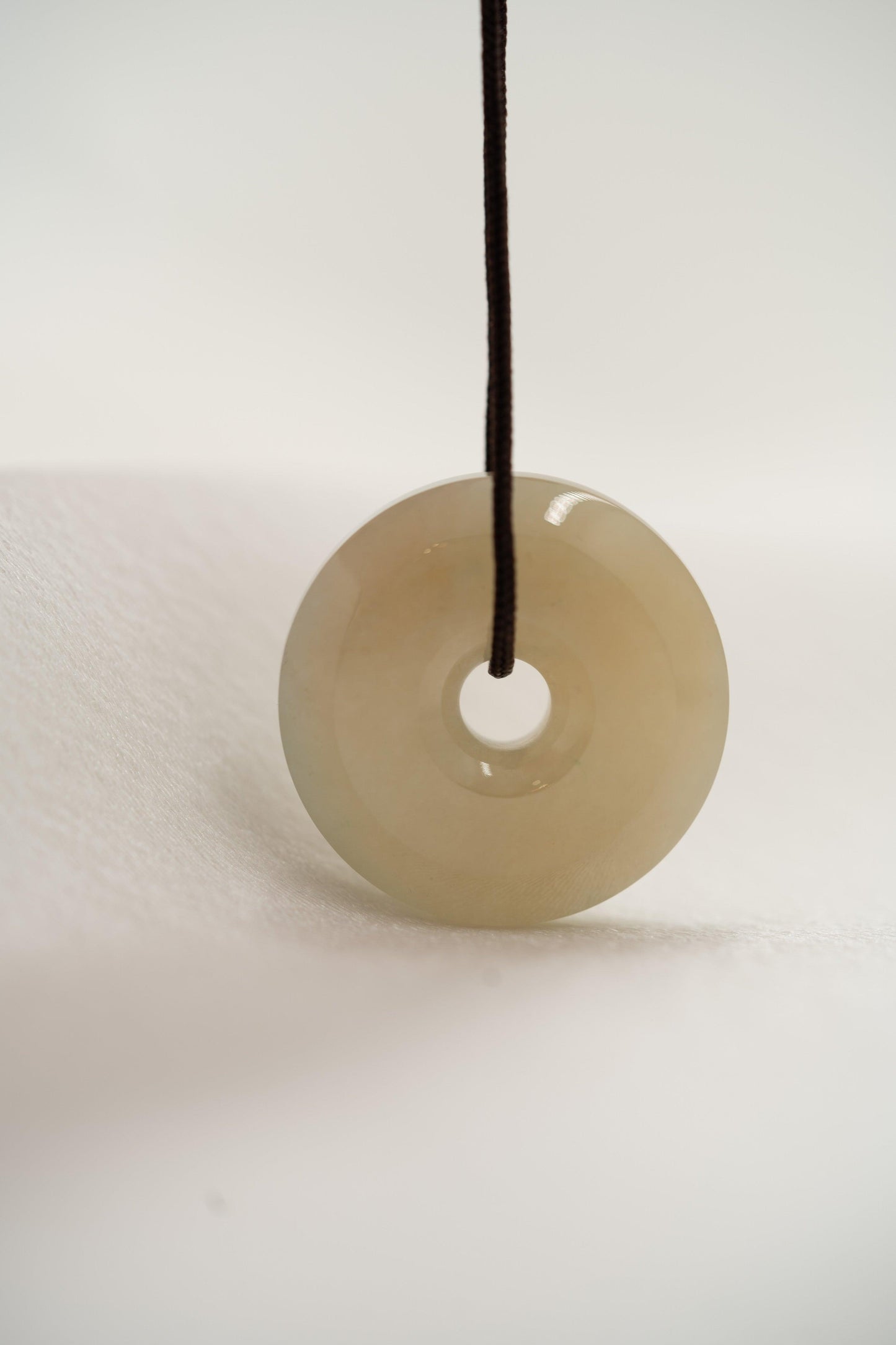 Brownish Yellow Zen Doughnut with White patches - Meilan Jewelry & Arts Ltd